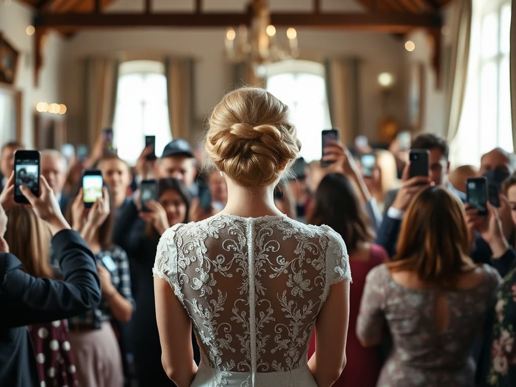 Codice QR mostrato a una festa per condivisione facile delle foto